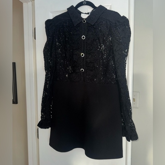 Rebecca Vallance Women's Black Kelsey Lace Minidress Size 12 Formal - Picture 6 of 11